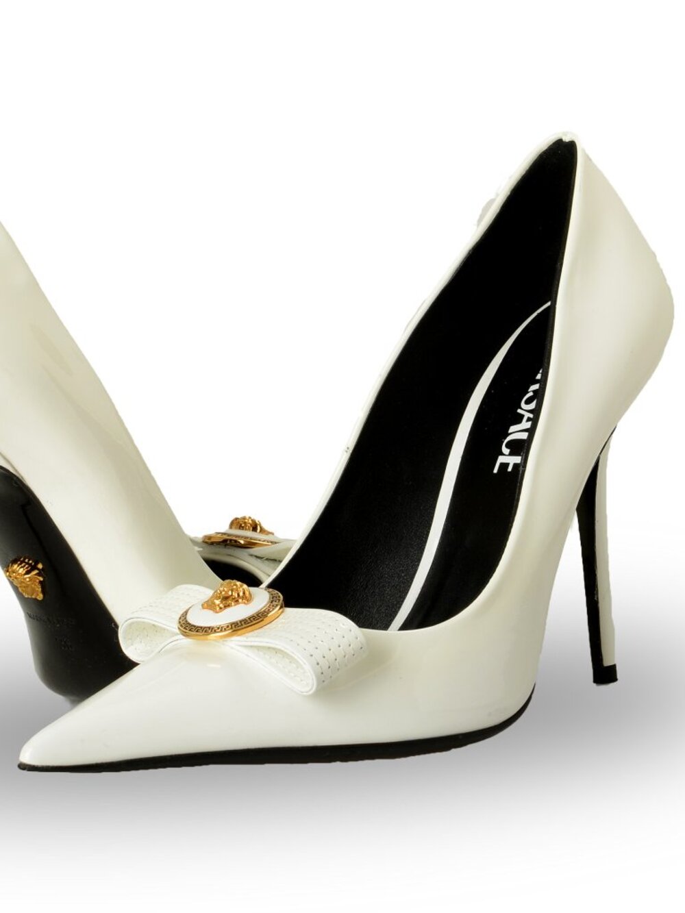 Versace Women's "Gianni Ribbon" 100% Patent Leather Pump Shoes US 6 IT 36 - Picture 8 of 8